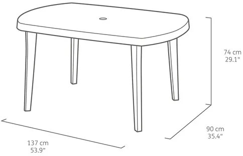 Záhradný stôl Keter Elise 137x90 cm plastový cappuccino