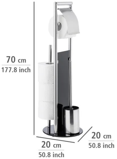 WENKO 24075800 - WC súprava RAVINA 20x707 cm nerez/strieborná/čierna
