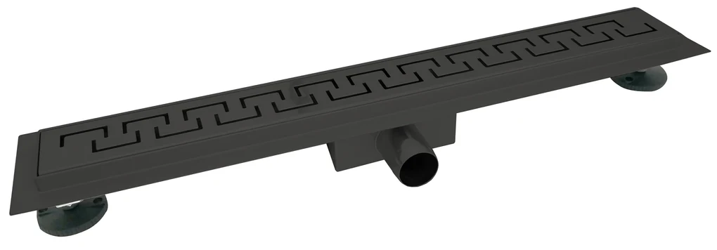EURO Sprchový podlahový žľab čierny 60 cm - GREEK M6003B