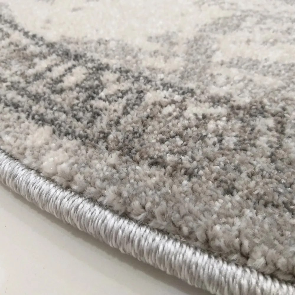 Štýlový sivý okrúhly koberec so vzorom mandaly Šírka: 80 cm | Dĺžka: 80 cm