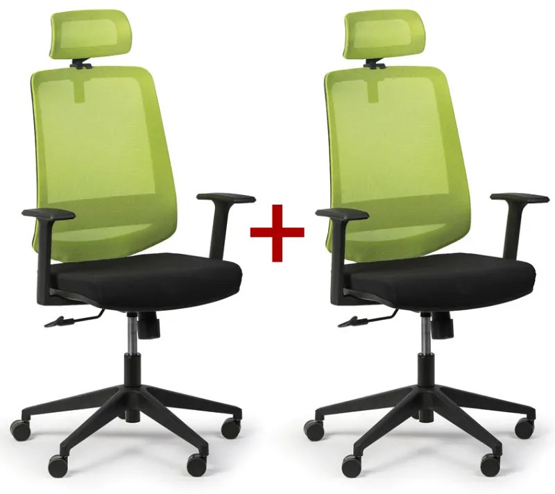Kancelárska stolička RICH 1+1 ZADARMO, zelená