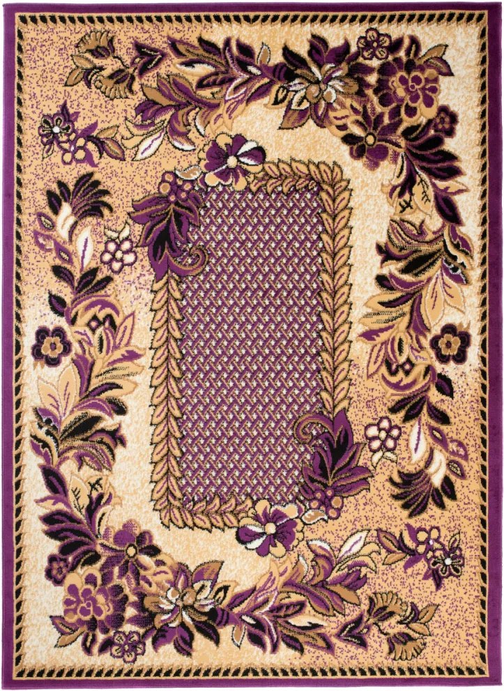 Kusový koberec PP Kvety fialový, Velikosti 120x170cm