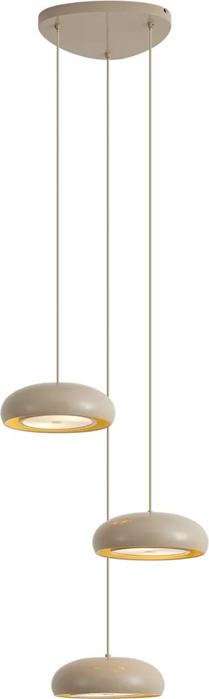 Retro závesná lampa Taupe s kovovým tienidlom 6-svetelná - Macaron
