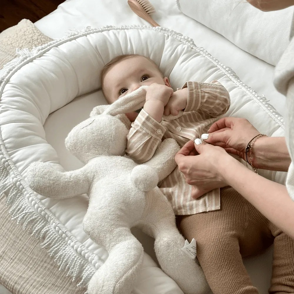 Hniezdo pre bábätko Boho biela 83x54cm