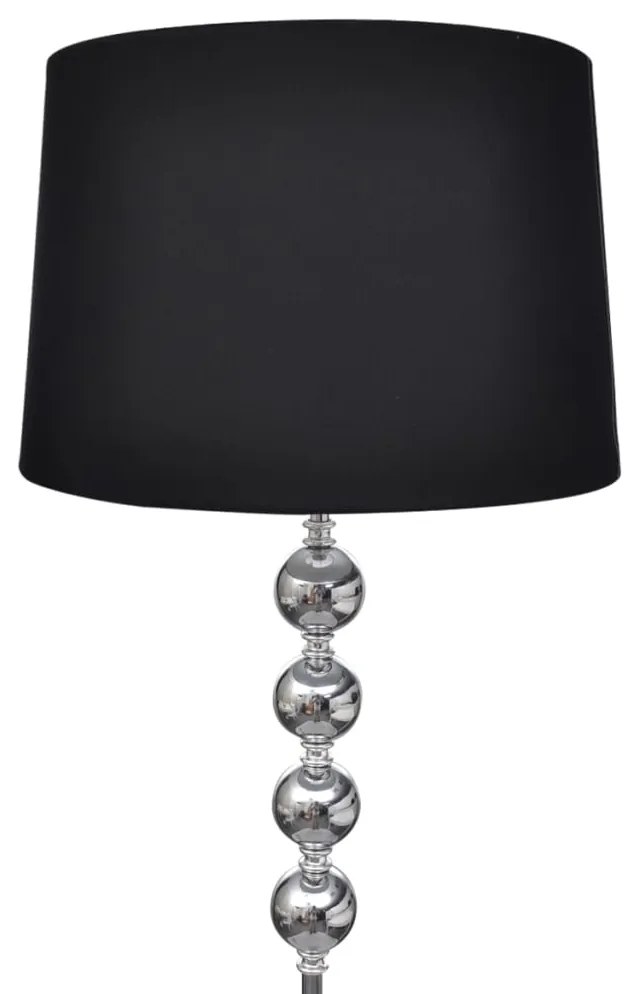 vidaXL Stojaca lampa s vysokým stojanom so 4 ozdobnými guličkami, čierna