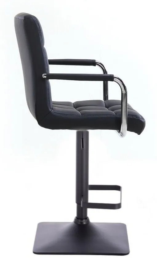 LuxuryForm DESIGN Barová stolička VERONA na čiernej hranatej podstave - čierna