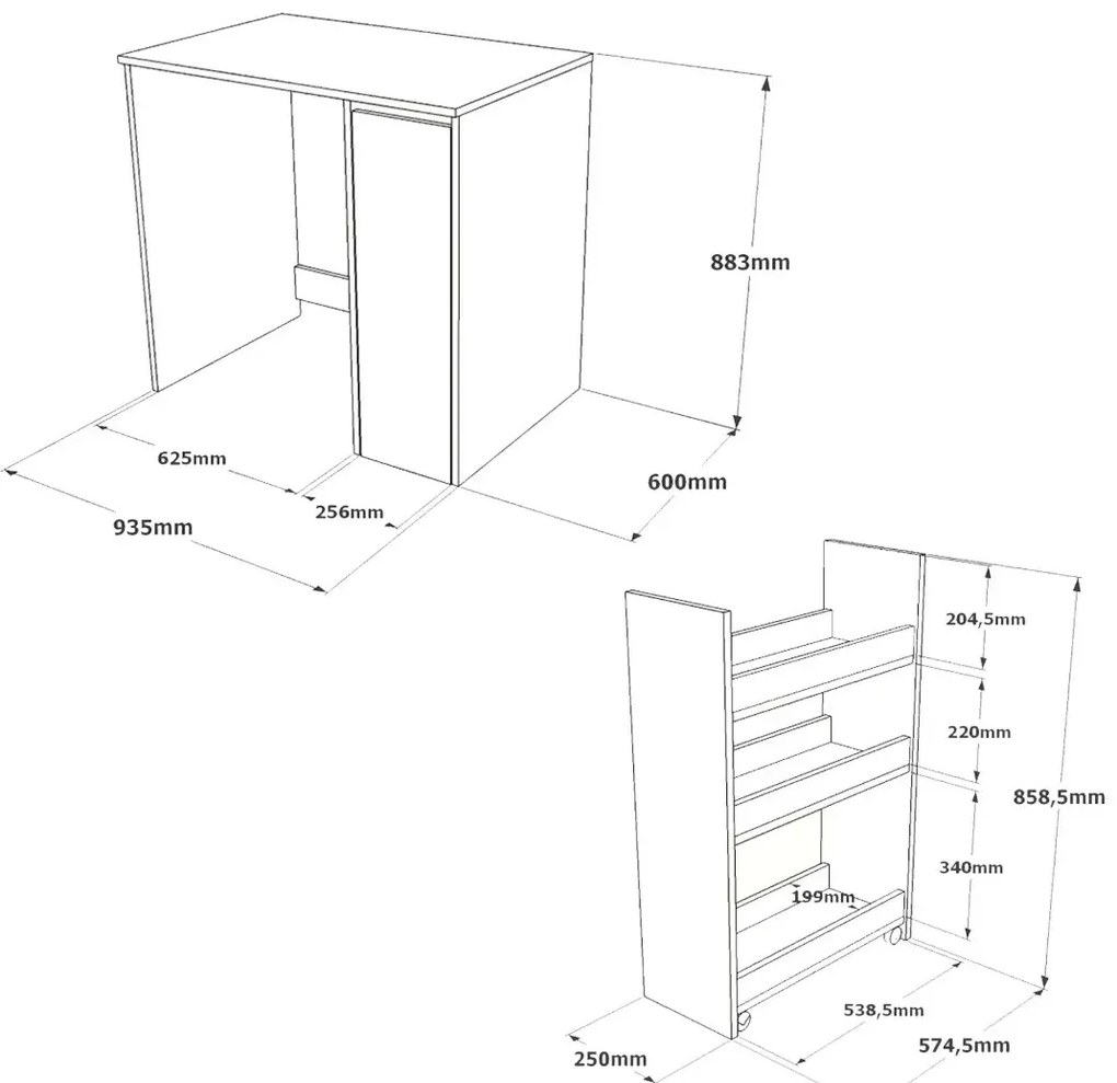 Kúpeľňová skrinka nad práčku Houseland Libi biela/dub Wotan