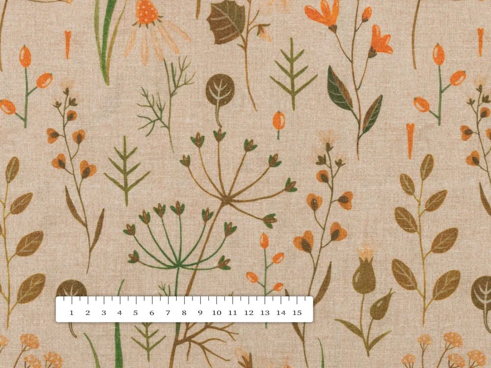 Biante Dekoračný štvorcový obrus PML-070 Jesenné rastliny na svetlo hnedom 130x130 cm