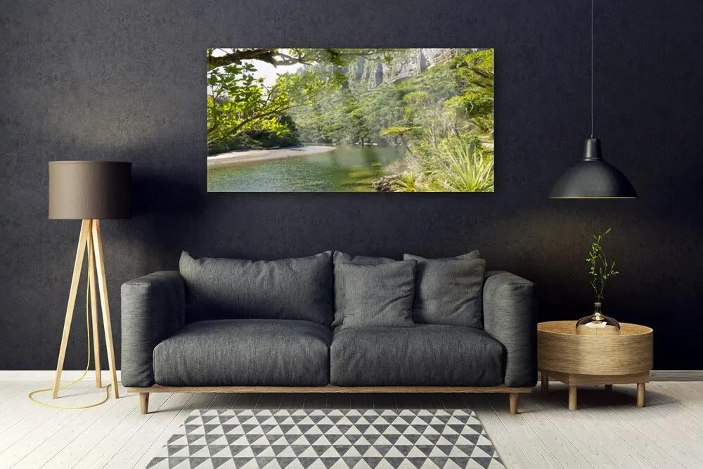 Obraz na akrylátovom skle Jazero príroda 120x60 cm