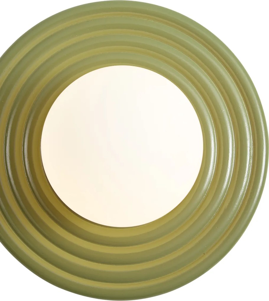 Retro nástenná lampa zelená s opálovým okrúhlym 20cm IP44 - Lila