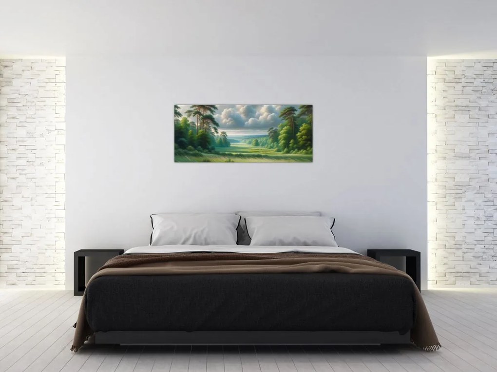 Obraz - Zelená krajina (120x50 cm)