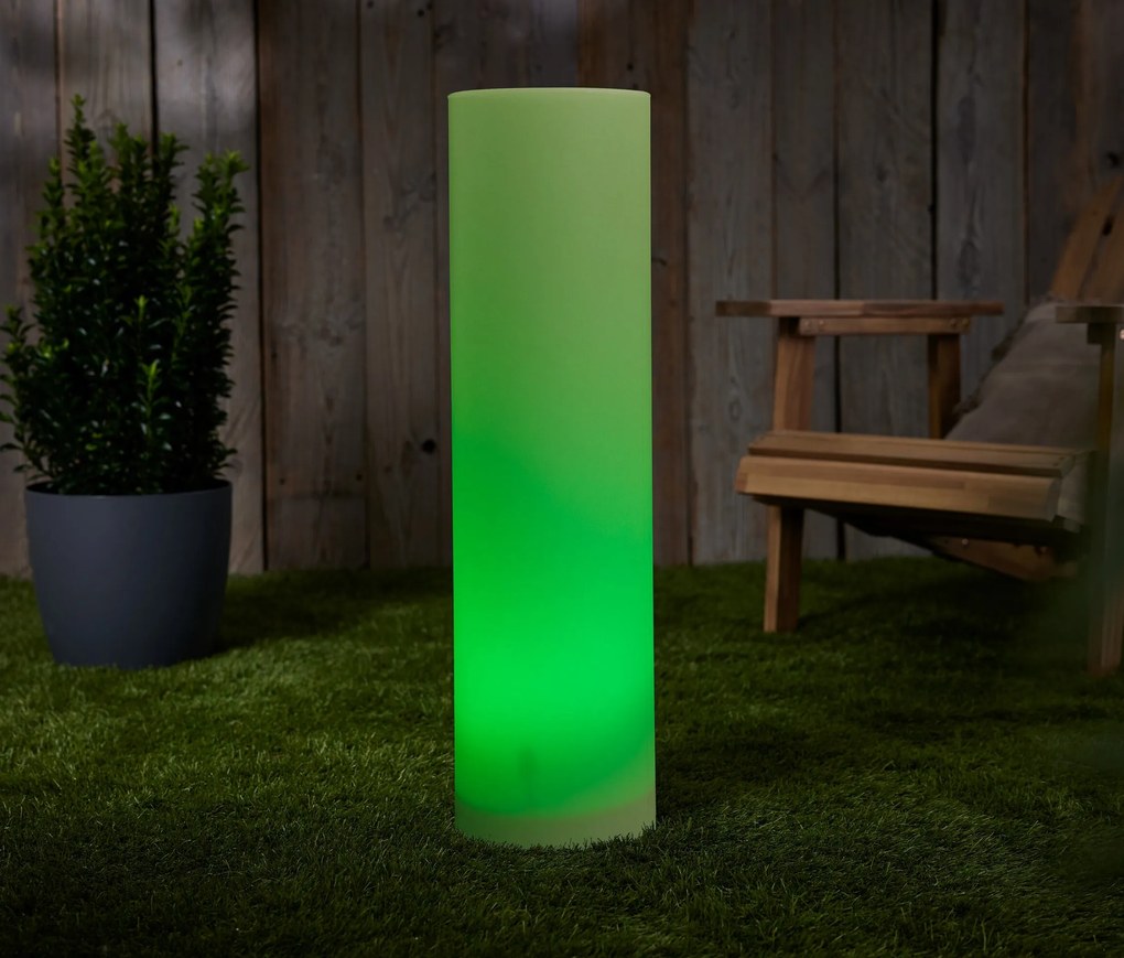 Solárny svetelný stĺpik meniaci farby, cca 75 cm