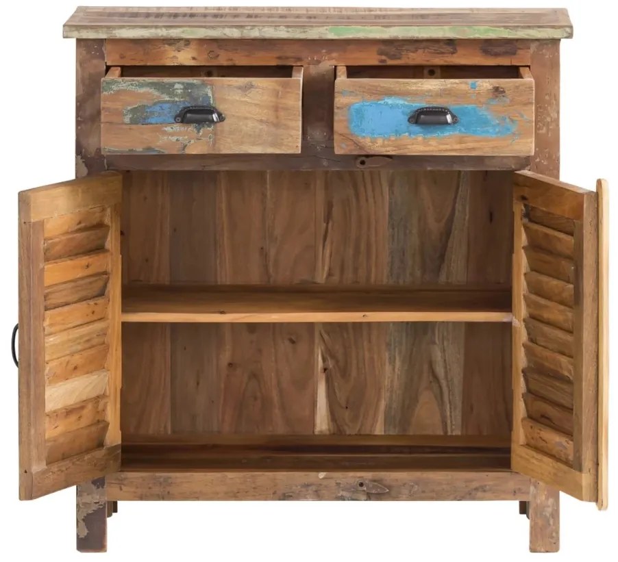 furniture-nabytek.cz - Masívna komoda Wakefield z recyklovaného dreva, lakovaná, viacfarebná – 85×42×90 cm