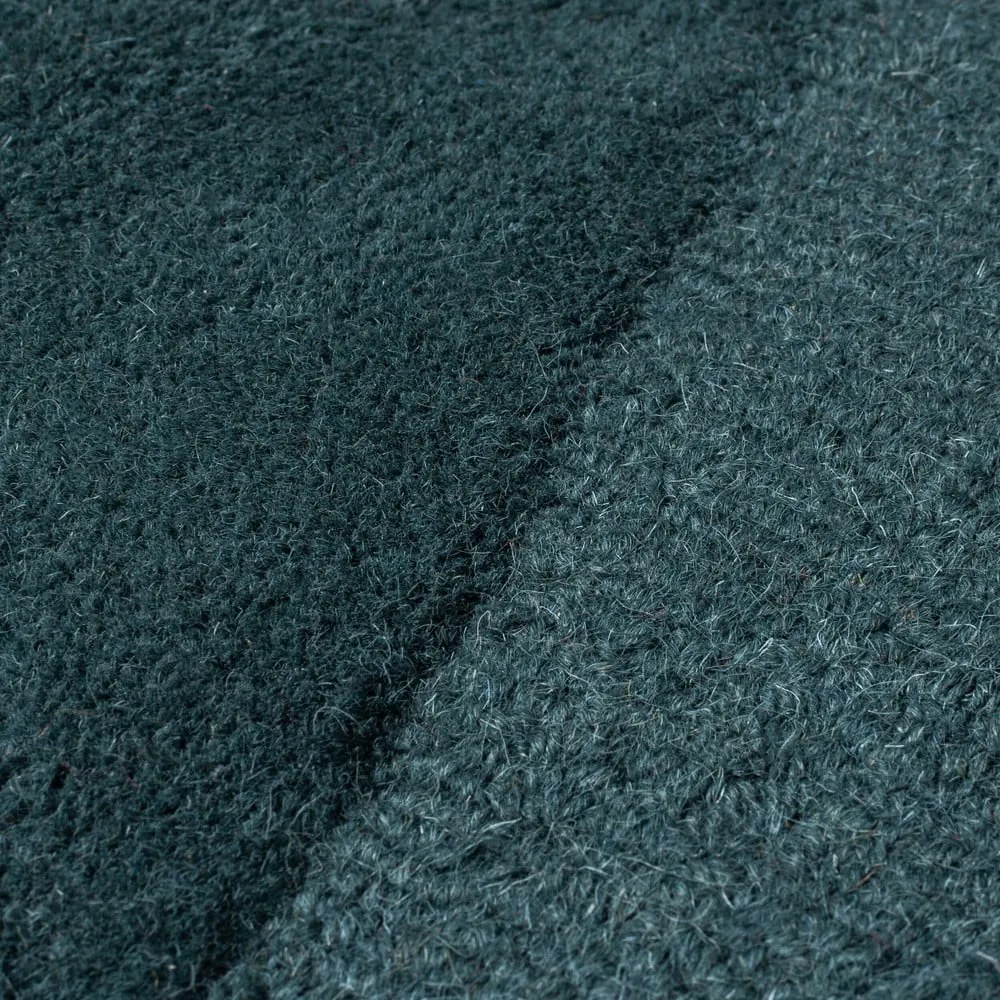 Zelenomodrý ručne tkaný vlnený okrúhly koberec ø 160 cm Shard Teal – Flair Rugs