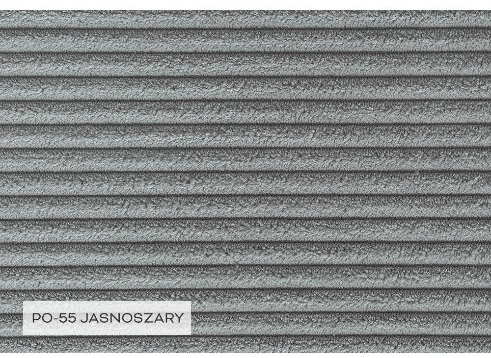 Svetlosivá menčestrová rozkladacia rohová pohovka (ľavý roh/do tvaru "U") Brave Dave – Miuform