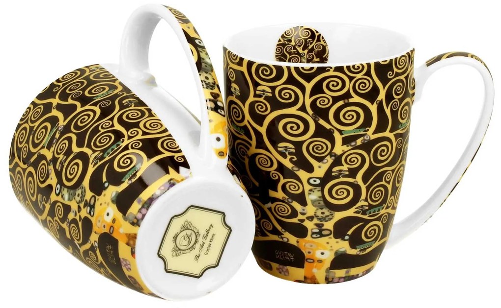 Porcelánový hrnček Klimt Tree Of Life 350 ml sada 2ks