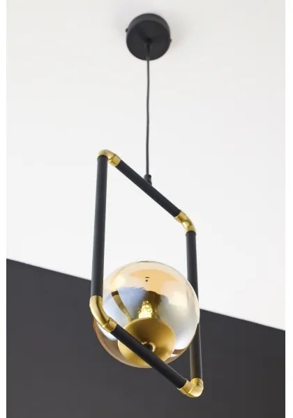 Jupiter 2024 - Luster na lanku ZAFRA 1xG9/10W/230V čierna/zlatá/béžová