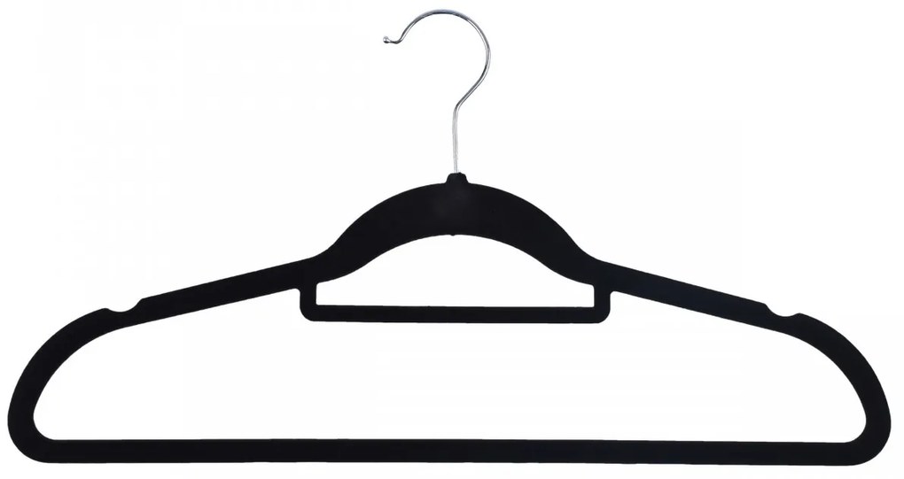 Velúrový stojan na oblečenie MAXI 100 ks čierny