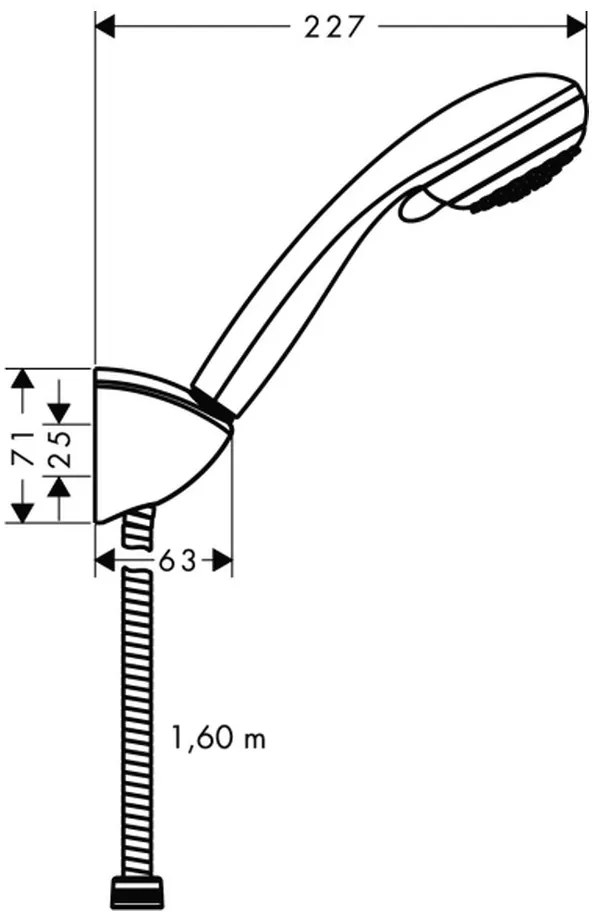 Hansgrohe Crometta 85, sprchový set Vario s držiakom, hadica 1600 mm, chrómová, HAN-27559000