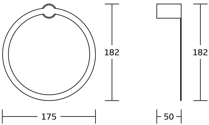 Mexen Base, prsteňový držiak na uteráky, chrómová, 7088232-00