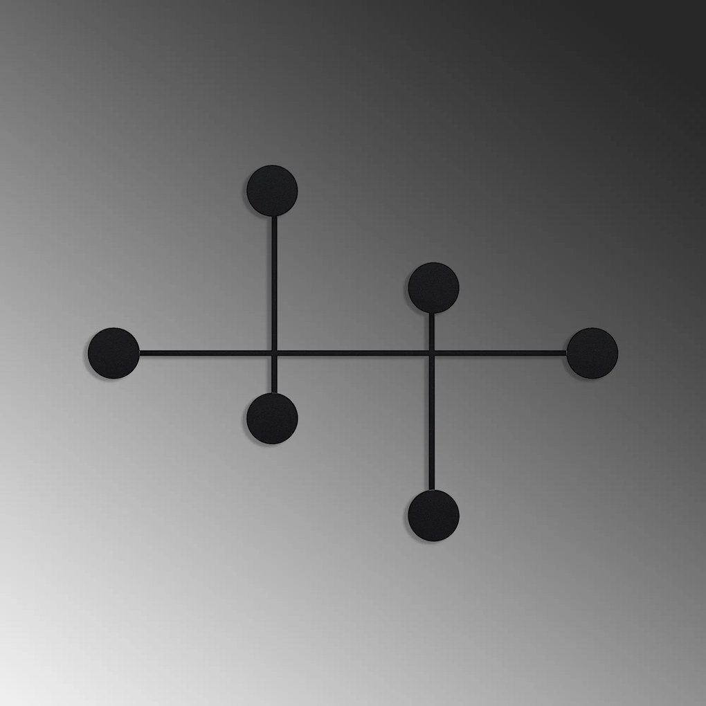 Nástěnný kovový věšák Dama 82 cm černý