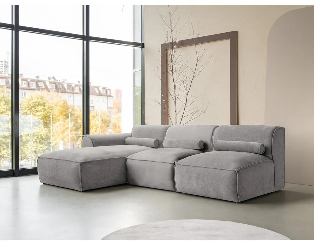 Svetlosivá rohová pohovka (ľavý roh) Flex Felix – Miuform