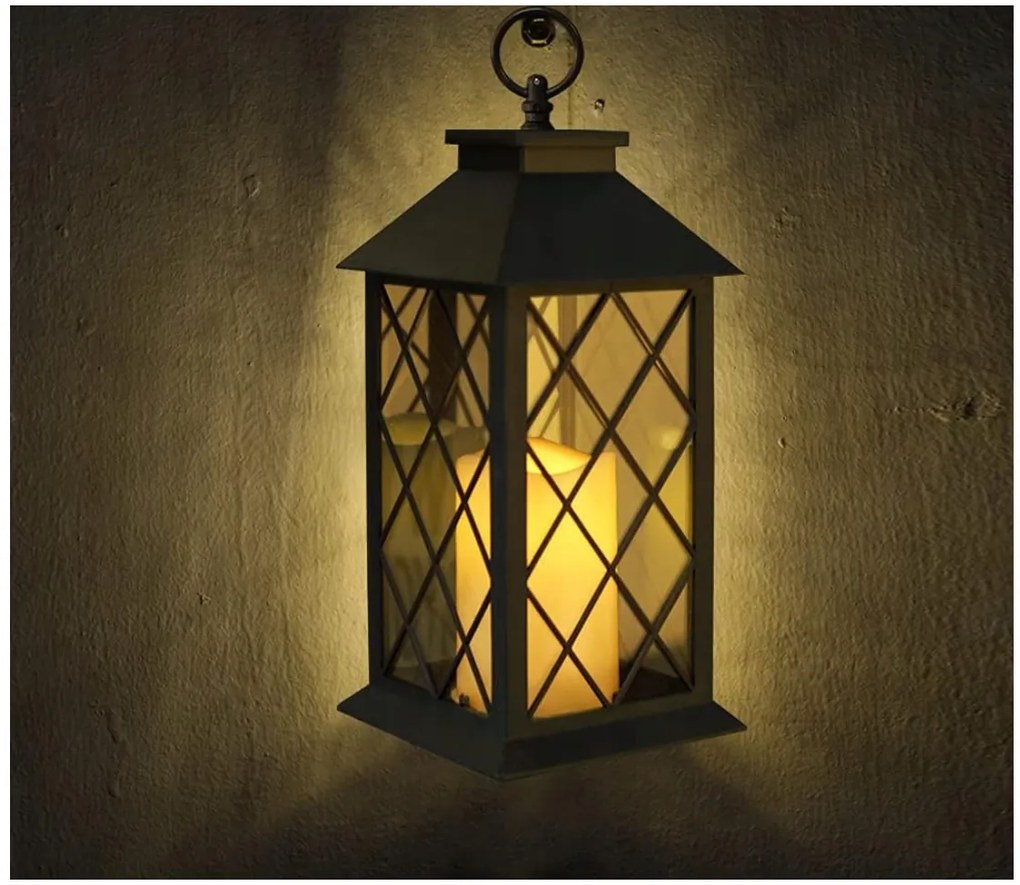 BERGE LED solárny záhradný lampáš svietidlo čierna 2V 35MA