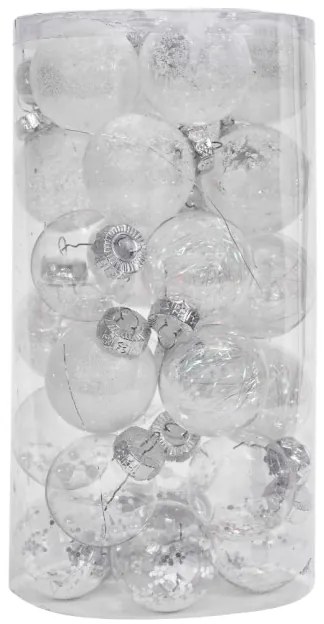 Vianočné guľky - biele SYSD1688-057 (30ks)