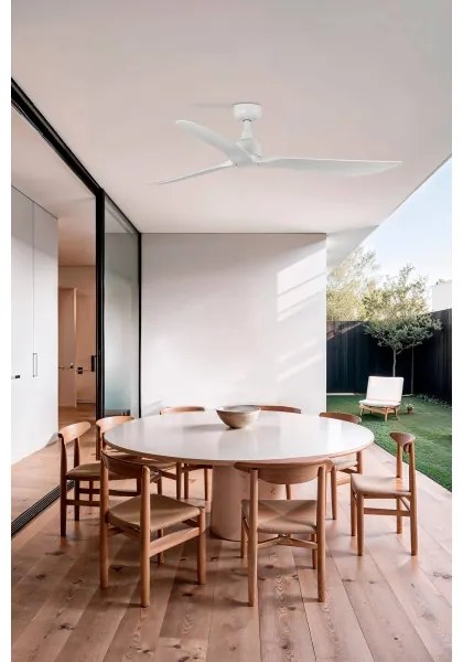 FARO 34363- Stropný ventilátor OUTWOOD L biela pr. 150 cm IP44 + diaľkové ovládanie