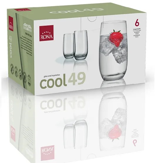 Rona Poháre COOL long drink XL 490 ml, 6 ks