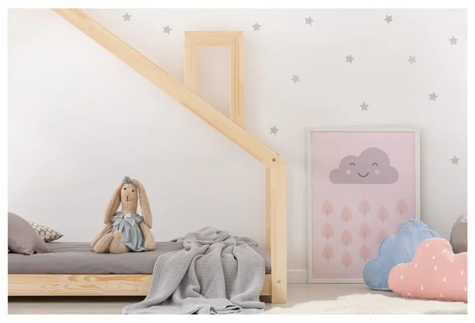 Domčeková posteľ z borovicového dreva Adeko Mila DMS, 90 × 200 cm