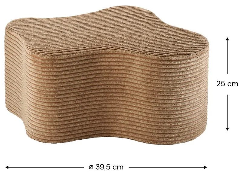 Hnedý menčestrový detský puf Cloud – Wigiwama