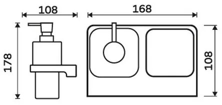 NIMCO MA 2905831H-26 - Nástenný dávkovač mydla a stojan na kefky MAYA 290 ml