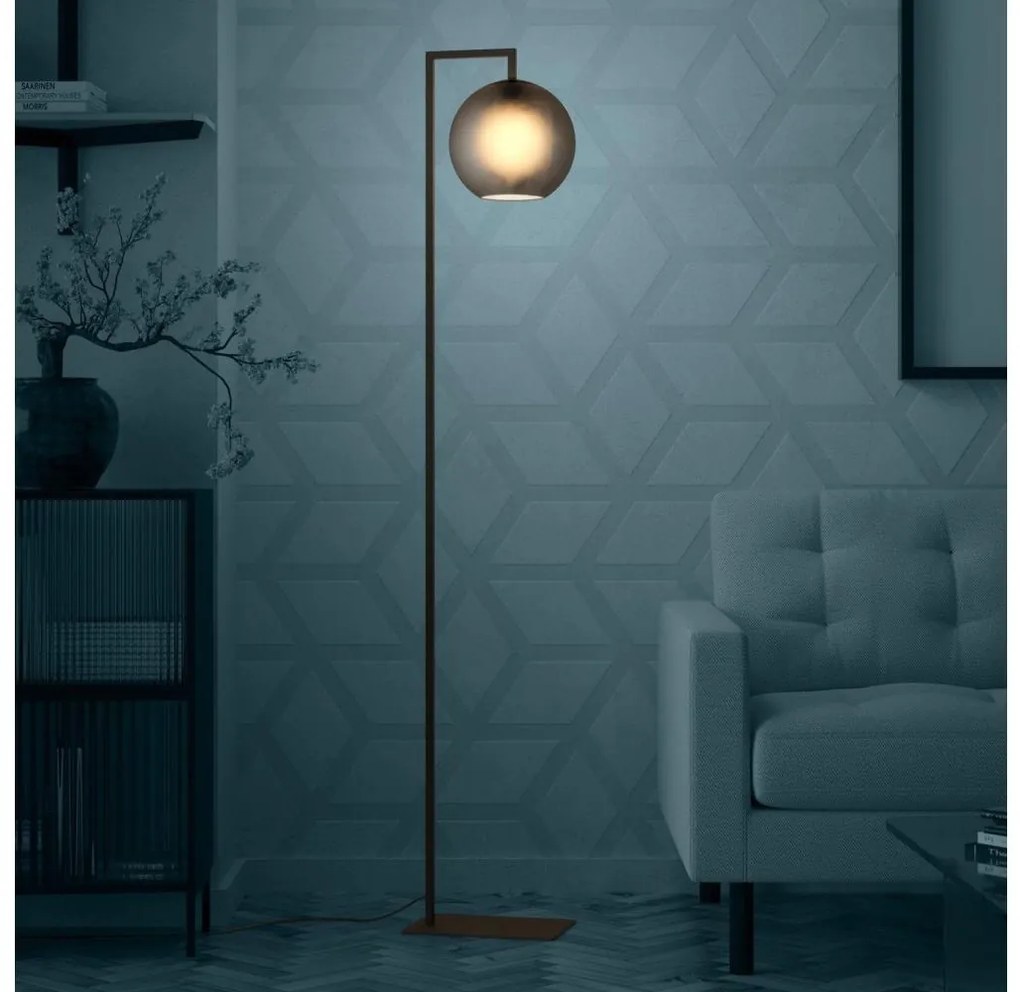 Eglo 390254 - Stojacia lampa ARANGONA 1xE27/40W/230V dymová