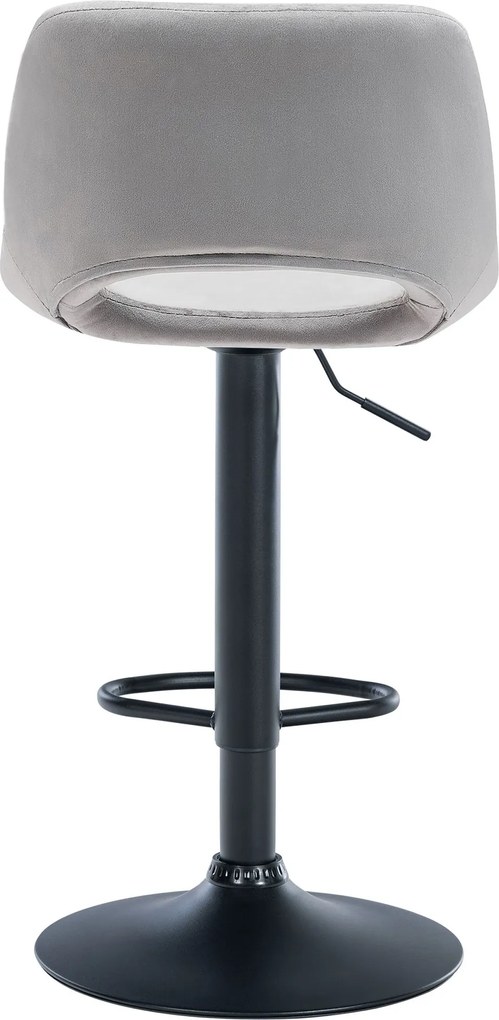 Barová stolička Camden - zamat, čierny rám - Svetlo sivá