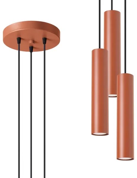Sollux SL.1492 - Luster na lanku LAGOS 3xGU10/10W/230V červená