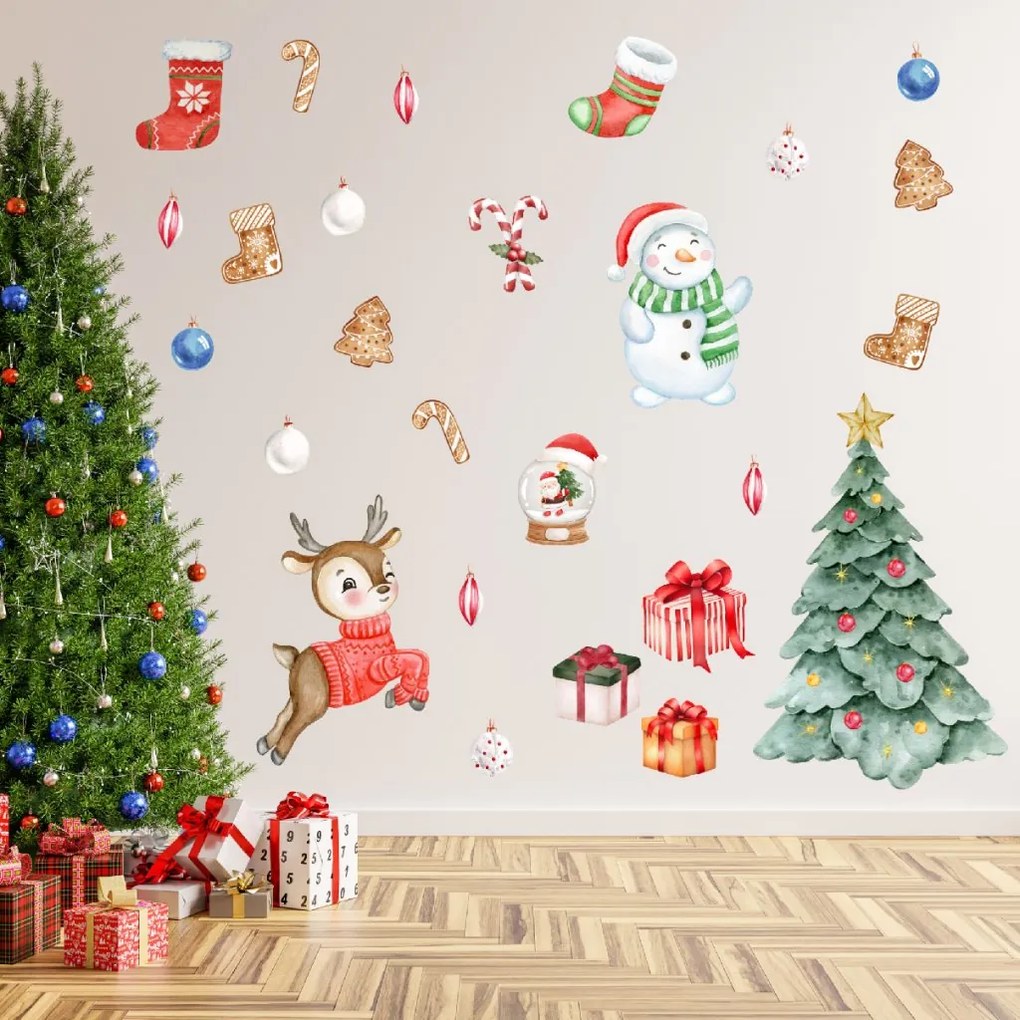 PIPPER. Vianočná textilná nálepka na stenu - 60x70cm