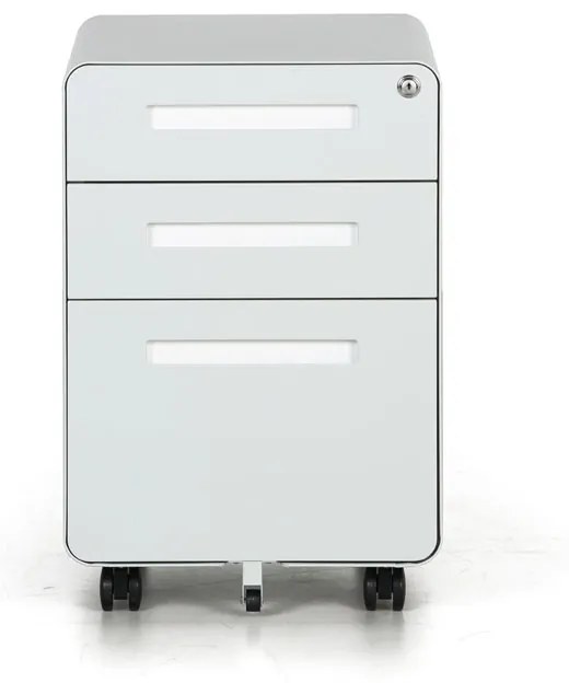 Kancelársky mobilný kontajner METAL, 3 zásuvky, sivý