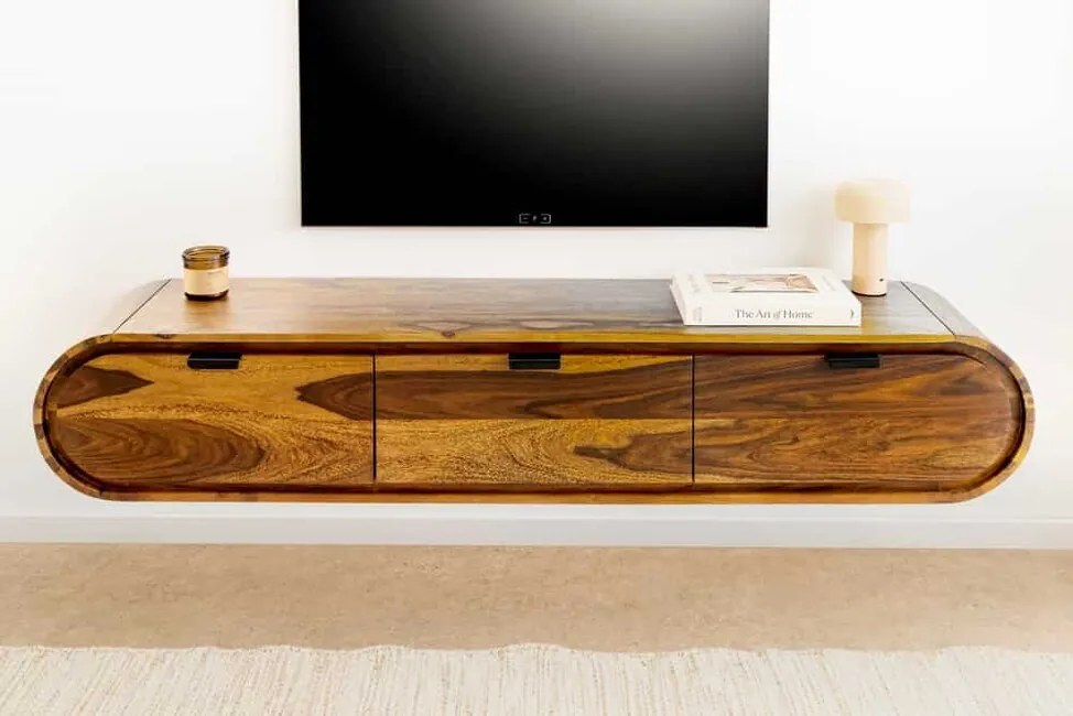 Závesná TV skrinka Holm 160 cm – Tmavohnedý Palisander