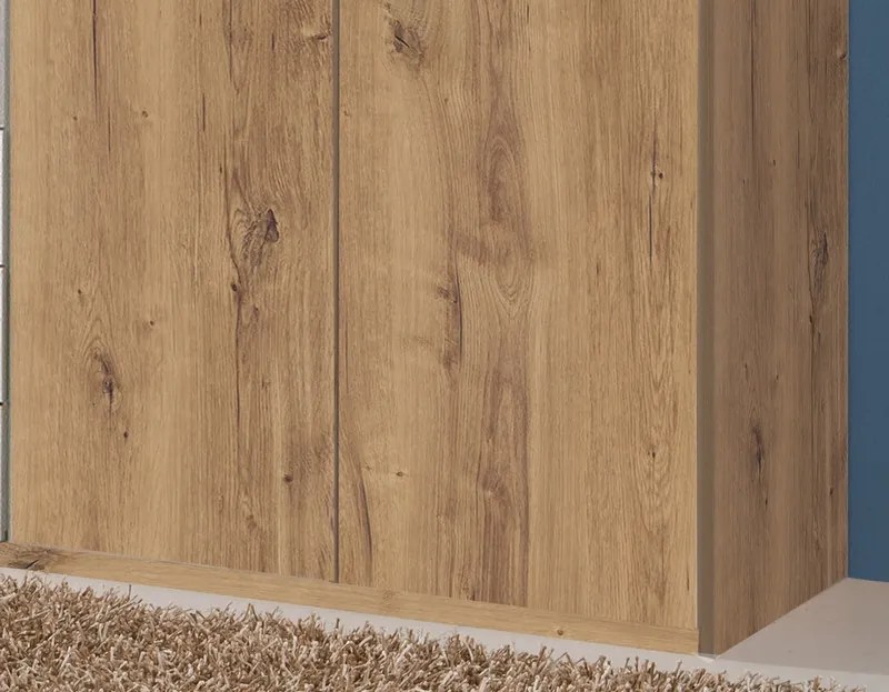 Šatníková skriňa Ben, 270 cm, doskový dub/biela