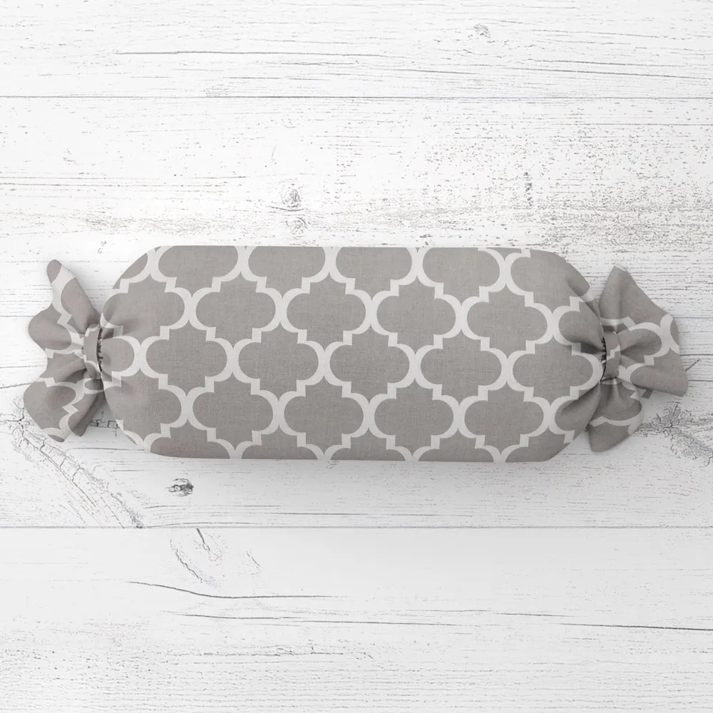 Biante Vankúš valec bonbon Sandra SA-188 Sivé Maroko 15x100 cm