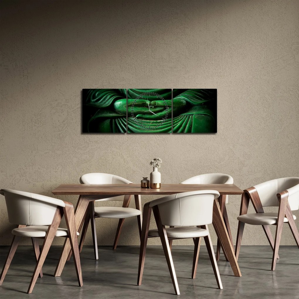 Obraz - Ruka Budhu (s hodinami) (90x30 cm)