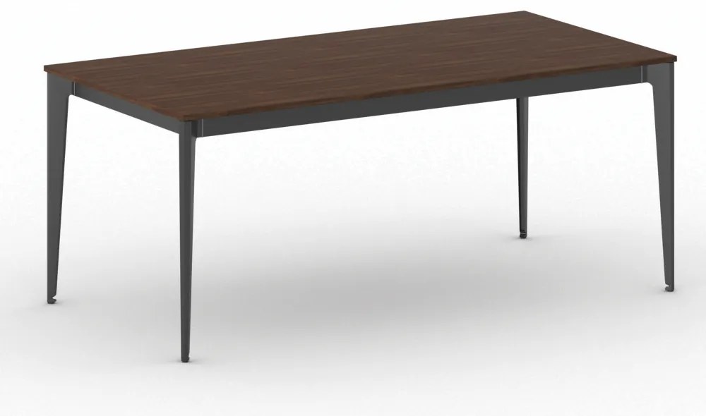Rokovací kancelársky stôl PRIMO ACTION, 180x90 cm, čierna podnož, orech