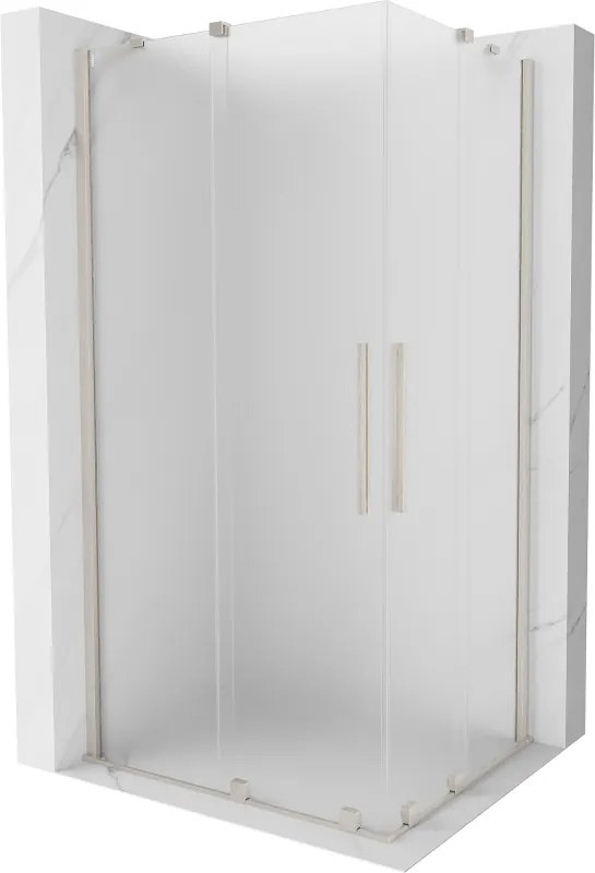 Mexen Velar Duo sprchovací kút posuvný 90 x 80 cm, mrazené sklo, brúsený nikel - 871-090-080-32-97