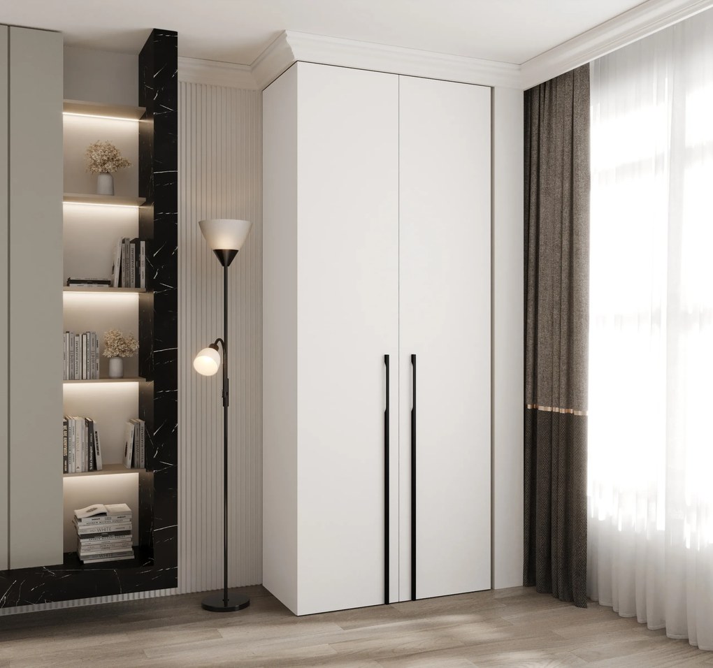 Šatníková skriňa 100 cm Carmela 50-3 (biela + čierna). Akcia -20%. Vlastná spoľahlivá doprava až k Vám domov. 1126765