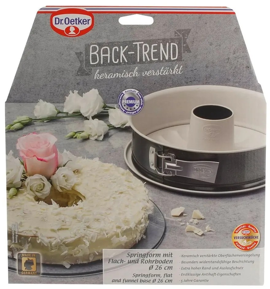 Oceľová forma na tortu a bábovku s keramickým povrchom Dr. Oetker, ø 26 cm