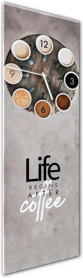 Nástenné hodiny Styler Glassclock Coffee Love, 20 × 60 cm