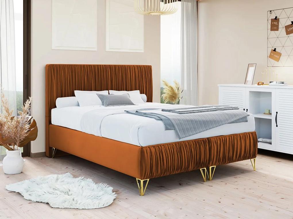 Manželská posteľ Kottos II, Rozmer postele: 160x200, Farba: Amor Velvet 4304