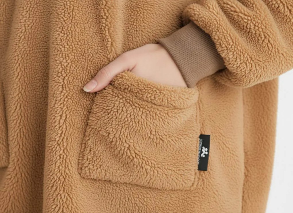 XPOSE® Barančeková mikinová deka - béžová