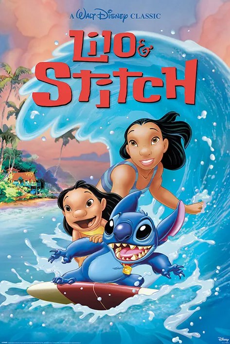 Plagát, Obraz - Lilo & Stitch - Wave Surf, (61 x 91.5 cm)